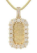 14K Yellow Gold Diamond Dog Tag Necklace | 2.76 Carats