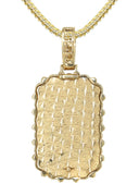 14K Yellow Gold Diamond Dog Tag Necklace | 2.76 Carats