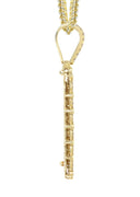 14K Yellow Gold Diamond Dog Tag Necklace | 2.76 Carats