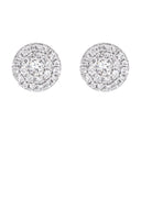 Mens Stud Diamond Earrings | 0.6 Carats 14K White Gold