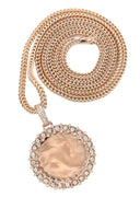 14K Rose Gold Diamond Round Picture Pendant Necklace | 0.63 Carats | Appx. 16 Grams