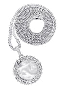 14K White Gold Diamond Round Picture Pendant Necklace | 0.63 Carats | Appx. 16 Grams
