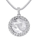 14K White Gold Diamond Round Picture Pendant Necklace | 0.63 Carats | Appx. 16 Grams