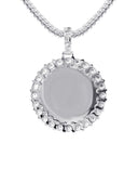 14K White Gold Diamond Round Picture Pendant Necklace | 0.63 Carats | Appx. 16 Grams
