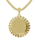 14K Yellow Gold Diamond Round Picture Pendant Necklace | 0.63 Carats | Appx. 16 Grams