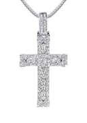 14K White Gold Diamond Cross Necklace | 1.04 Carats