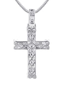 14K White Gold Diamond Cross Necklace | 1.04 Carats