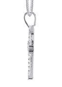 14K White Gold Diamond Cross Necklace | 1.04 Carats