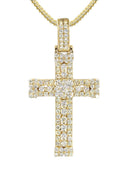 14K Yellow Gold Diamond Cross Necklace | 1.04 Carats