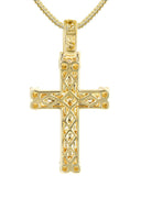 14K Yellow Gold Diamond Cross Necklace | 1.04 Carats