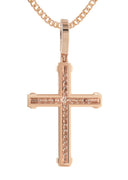 14K Rose Gold Diamond Cross Necklace | 1.28 Carats