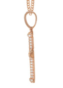 14K Rose Gold Diamond Cross Necklace | 1.28 Carats