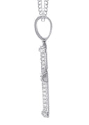14K White Gold Diamond Cross Necklace | 1.28 Carats