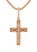 14K Rose Gold Diamond Cross Necklace | 0.98 Carats