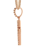14K Rose Gold Diamond Cross Necklace | 0.98 Carats