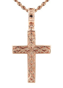 14K Rose Gold Diamond Cross Necklace | 1.69 Carats