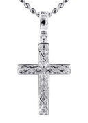 14K White Gold Diamond Cross Necklace | 1.69 Carats