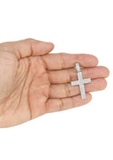 14K White Gold Diamond Cross Necklace | 1.69 Carats