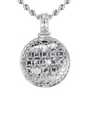 14K White Gold Diamond Round Picture Pendant Necklace | 3.11 Carats | Appx. 20.6 Grams