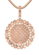14K Rose Gold Diamond Round Picture Pendant Necklace | 3.85 Carats | Appx. 13 Grams