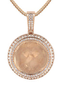 14K Rose Gold Diamond Round Picture Pendant Necklace | 4.25 Carats | Appx. 20.9 Grams