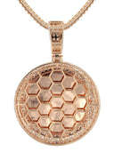 14K Rose Gold Diamond Round Picture Pendant Necklace | 4.25 Carats | Appx. 20.9 Grams