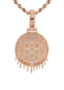 14K Rose Gold Diamond Round Drip Picture Pendant Necklace | 1.4 Carats | Appx. 16 Grams