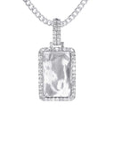 14K White Gold Diamond Dog Tag Picture Pendant Necklace | 1.35 Carats | Appx. 16 Grams