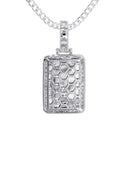 14K White Gold Diamond Dog Tag Picture Pendant Necklace | 1.35 Carats | Appx. 16 Grams