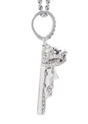 14K White Gold Diamond Jesus Head Necklace | 2.85 Carats