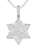 14K White Gold Diamond Star of David Necklace | 1.58 Carats