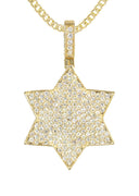 14K Yellow Gold Diamond Star of David Necklace | 1.58 Carats