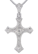 14K White Gold Diamond Cross Necklace | 1.46 Carats