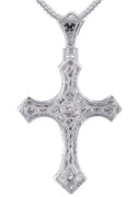 14K White Gold Diamond Cross Necklace | 1.46 Carats