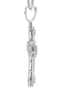 14K White Gold Diamond Cross Necklace | 1.46 Carats
