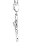 14K White Gold Diamond Cross Necklace | 2.46 Carats