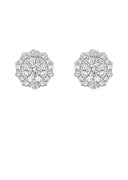 Mens Stud Diamond Earrings | 0.96 Carats 14K White Gold