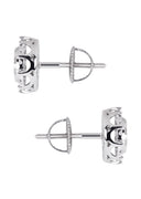 Mens Stud Diamond Earrings | 0.96 Carats 14K White Gold