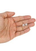Mens Stud Diamond Earrings | 0.96 Carats 14K White Gold