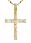 14K Yellow Gold Diamond Cross Necklace | 1.94 Carats