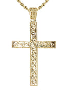 14K Yellow Gold Diamond Cross Necklace | 1.94 Carats