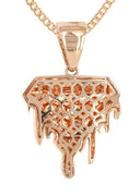 14K Rose Gold Diamond Drip Necklace | 1.85 Carats