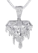 14K White Gold Diamond Drip Necklace | 1.85 Carats