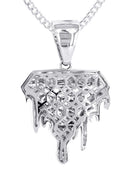 14K White Gold Diamond Drip Necklace | 1.85 Carats