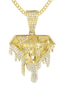 14K Yellow Gold Diamond Drip Necklace | 1.85 Carats