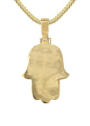 14K Yellow Gold Diamond Hamsa Necklace | 2.5 Carats