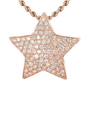 14K Rose Gold Diamond Star Necklace | 1.65 Carats