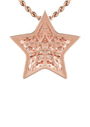 14K Rose Gold Diamond Star Necklace | 1.65 Carats