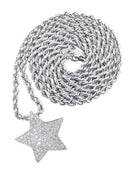 14K White Gold Diamond Star Necklace | 1.65 Carats