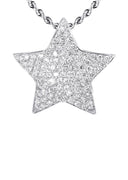 14K White Gold Diamond Star Necklace | 1.65 Carats